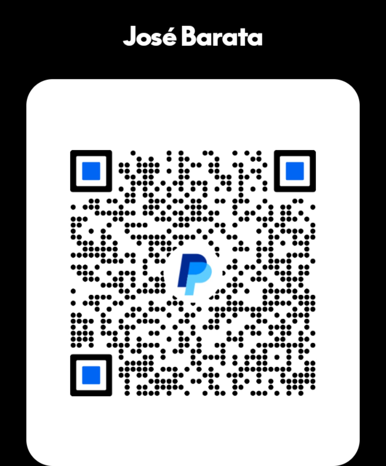 Código QR PayPal de José Barata para apoiar a equipa Aiki System